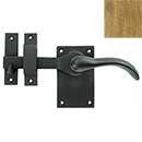 Forever Hardware [F1-101-00-LH-C] Solid Bronze Passage Gate Drop Bar Latch - Square Plate - Left Handed - Champagne Finish - 5&quot; L