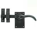 Forever Hardware [F1-101-00-LH-C] Solid Bronze Passage Gate Drop Bar Latch - Square Plate - Left Handed - Champagne Finish - 5" L