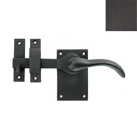 Forever Hardware [F1-101-00-LH-E] Solid Bronze Passage Gate Drop Bar Latch - Square Plate - Left Handed - Espresso Finish - 5&quot; L