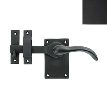 Forever Hardware [F1-101-00-LH-M] Solid Bronze Passage Gate Drop Bar Latch - Square Plate - Left Handed - Midnight Finish - 5&quot; L