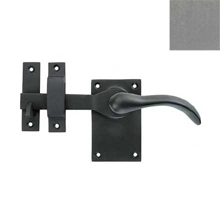 Forever Hardware [F1-101-00-LH-P] Solid Bronze Passage Gate Drop Bar Latch - Square Plate - Left Handed - Platinum Finish - 5&quot; L