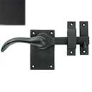 Forever Hardware [F1-101-00-RH-M] Solid Bronze Passage Gate Drop Bar Latch - Square Plate - Right Handed - Midnight Finish - 5" L