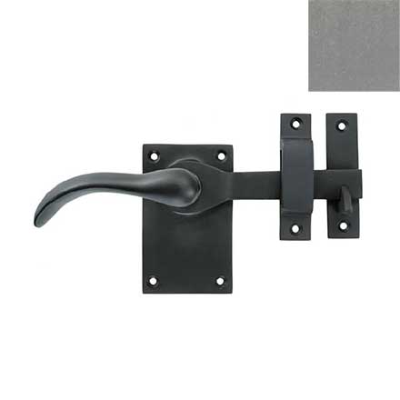 Forever Hardware [F1-101-00-RH-P] Solid Bronze Passage Gate Drop Bar Latch - Square Plate - Right Handed - Platinum Finish - 5&quot; L