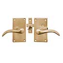 Forever Hardware [F1-400-00-SET-LH-C] Solid Bronze Gate Case Latch Set - Square Plate - Left Hand - Champagne Finish - 5" H x 2 3/4" W