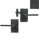 Forever Hardware [F1-400-00-SET-LH-E] Solid Bronze Gate Case Latch Set - Square Plate - Left Hand - Espresso Finish - 5" H x 2 3/4" W