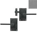 Forever Hardware [F1-400-00-SET-LH-P] Solid Bronze Gate Case Latch Set - Square Plate - Left Hand - Platinum Finish - 5" H x 2 3/4" W