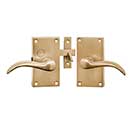 Forever Hardware [F1-400-00-SET-RH-C] Solid Bronze Gate Case Latch Set - Square Plate - Right Hand - Champagne Finish - 5" H x 2 3/4" W