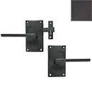 Forever Hardware [F1-400-00-SET-RH-E] Solid Bronze Gate Case Latch Set - Square Plate - Right Hand - Espresso Finish - 5" H x 2 3/4" W