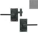 Forever Hardware [F1-400-00-SET-RH-P] Solid Bronze Gate Case Latch Set - Square Plate - Right Hand - Platinum Finish - 5" H x 2 3/4" W