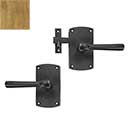 Forever Hardware [F1-401-00-SET-LH-C] Solid Bronze Gate Case Latch Set - Arch Plate - Left Hand - Champagne Finish - 5" H x 2 3/4" W