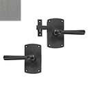 Forever Hardware [F1-401-00-SET-LH-P] Solid Bronze Gate Case Latch Set - Arch Plate - Left Hand - Platinum Finish - 5" H x 2 3/4" W
