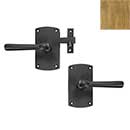 Forever Hardware [F1-401-00-SET-RH-C] Solid Bronze Gate Case Latch Set - Arch Plate - Right Hand - Champagne Finish - 5" H x 2 3/4" W