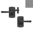 Forever Hardware [F1-401-00-SET-RH-P] Solid Bronze Gate Case Latch Set - Arch Plate - Right Hand - Platinum Finish - 5" H x 2 3/4" W