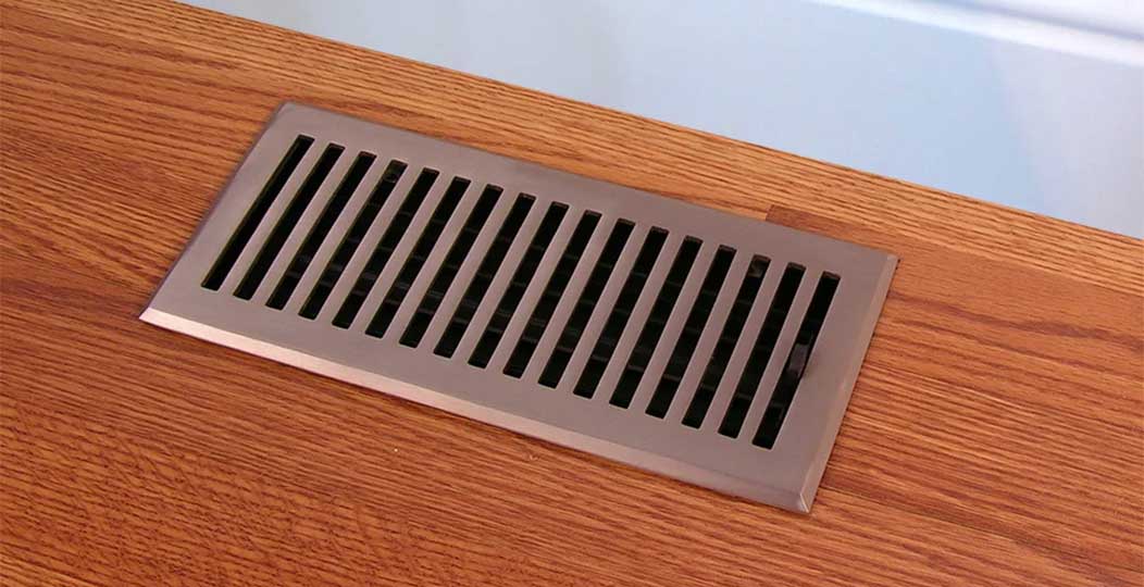 Black Finish Contemporary Cast Iron Floor Registers Heat Vent