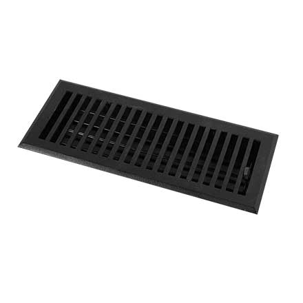 HRV Industries [04-210-A-19] Cast Iron Decorative Floor Register Vent Cover - Contemporary - Black Finish - 2&quot; x 10&quot;