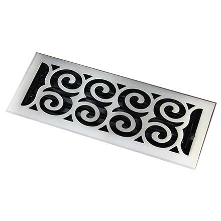 HRV Industries [07-410-C] Brass Decorative Floor Register Vent Cover - Legacy Scroll - 4&quot; x 10&quot;