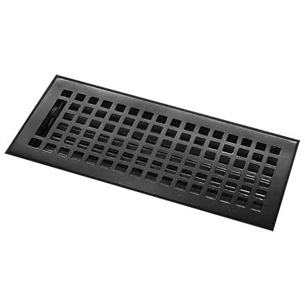 HRV Industries [05-210-A-19] Cast Iron Decorative Floor Register Vent Cover - Mission - Black Finish - 2&quot; x 10&quot;