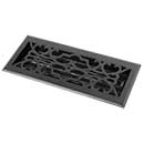 HRV Industries [03-412-A-19] Cast Iron Decorative Floor Register Vent Cover - Victorian - Black Finish - 4&quot; x 12&quot;