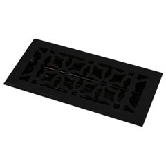 HRV Industries [02-212-A-19] Cast Iron Decorative Floor Register Vent Cover - Oriental - Black Finish - 2&quot; x 12&quot;