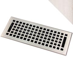 HRV Industries [05-410-C-26] Brass Decorative Floor Register Vent Cover - Mission - Polished Chrome Finish - 4&quot; x 10&quot;