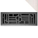 HRV Industries [08-210-C-26] Brass Decorative Floor Register Vent Cover - Art Deco - Polished Chrome Finish - 2" x 10"