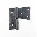 Hammered Hinges [102.05L-GF] Forged Iron Cabinet Hinge - Original Flag - Left Mount w/ Flush Mount Post - 1 3/4&quot; Flag