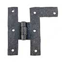 Hammered Hinges [104.03.L] Handmade Wrought Iron Cabinet H-L Hinge - Flush - Left - 3&quot; H x 3&quot; W