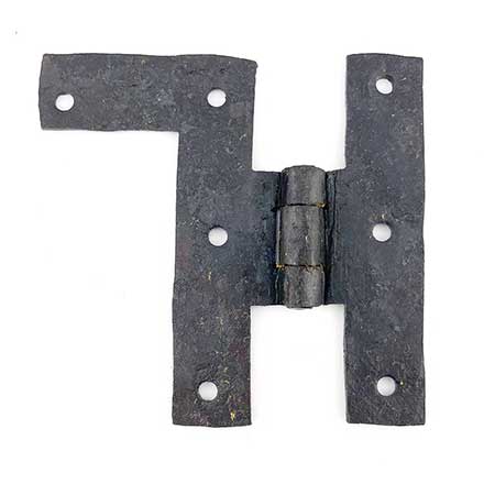 Hammered Hinges [104.03.R] Handmade Wrought Iron Cabinet H-L Hinge - Flush - Right - 3&quot; H x 3&quot; W