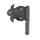 Hammered Hinges [110.50R-GM] Forged Iron Cabinet Hinge - Fleur de Lis Flag - Right Mount w/ 1/2 Mortise Post - 2 1/8&quot; Flag