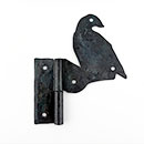 Hammered Hinges [111.35L-GF] Forged Iron Cabinet Hinge - BIrd Flag - Left Mount w/ Flush Mount Post - 2 7/8" Flag