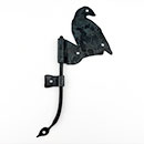 Hammered Hinges [111.35L-RT] Forged Iron Cabinet Hinge - BIrd Flag - Left Mount w/ Rat Tail &amp; Support Flag - 2 7/8" Flag