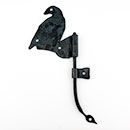Hammered Hinges [111.35R-RT] Forged Iron Cabinet Hinge - BIrd Flag - Right Mount w/ Rat Tail &amp; Support Flag - 2 7/8" Flag