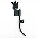 Hammered Hinges [112.20R-RT] Forged Iron Cabinet Hinge - Tulip Flag - Right Mount w/ Rat Tail &amp; Support Flag - 1 7/8" Flag