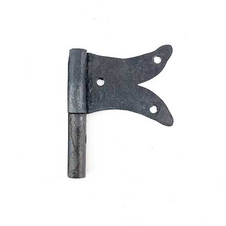 Hammered Hinges [113.25L-GM] Forged Iron Cabinet Hinge - Split Tail Flag - Left Mount w/ 1/2 Mortise Post - 1 5/8&quot; Flag
