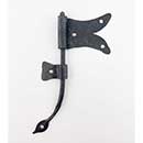 Hammered Hinges [113.25L-RT] Wrought Iron Cabinet Hinge - Split Tail Flag - Left Mount w/ Rat Tail &amp; Support Flag - 1 5/8&quot; Flag