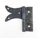 Hammered Hinges [113.25R-GF] Forged Iron Cabinet Hinge - Split Tail Flag - Right Mount w/ Flush Mount Post - 1 5/8&quot; Flag
