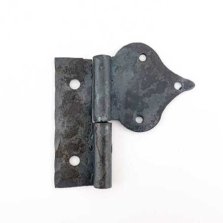 Hammered Hinges [114.20L-GF] Forged Iron Cabinet Hinge - Spear Flag - Left Mount w/ Flush Mount Post - 1 7/8&quot; Flag