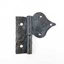 Hammered Hinges [114.20L-GF] Forged Iron Cabinet Hinge - Spear Flag - Left Mount w/ Flush Mount Post - 1 7/8" Flag
