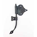 Hammered Hinges [114.20L-RT] Forged Iron Cabinet Hinge - Spear Flag - Left Mount w/ Rat Tail &amp; Support Flag - 1 7/8&quot; Flag