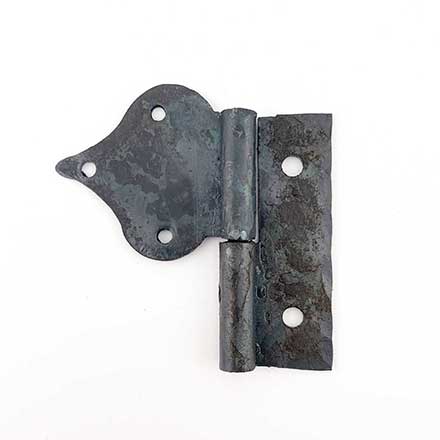 Hammered Hinges [114.20R-GF] Forged Iron Cabinet Hinge - Spear Flag - Right Mount w/ Flush Mount Post - 1 7/8&quot; Flag