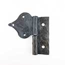 Hammered Hinges [114.20R-GF] Forged Iron Cabinet Hinge - Spear Flag - Right Mount w/ Flush Mount Post - 1 7/8" Flag