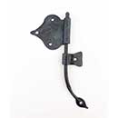 Hammered Hinges [114.20R-RT] Forged Iron Cabinet Hinge - Spear Flag - Right Mount w/ Rat Tail &amp; Support Flag - 1 7/8&quot; Flag