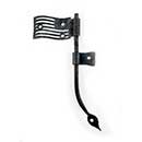 Hammered Hinges [118.20R-RT] Forged Iron Cabinet Hinge - Betsy Ross Flag - Right Mount w/ Rat Tail & Support Flag - 1" Flag