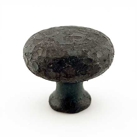 Hammered Hinges [401.BG] Forged Iron Cabinet &amp; Drawer Knob - Large Mushroom - 1 1/4" Dia.