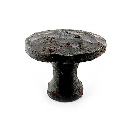 Hammered Hinges [402.BG] Forged Iron Cabinet &amp; Drawer Knob - Arched Profile - 1 1/4" Dia.