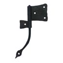 Hammered Hinges [102.05L-RT] Wrought Iron Cabinet Hinge - Original Flag - Left Mount w/ Rat Tail &amp; Support Flag - 1 3/4&quot; Flag