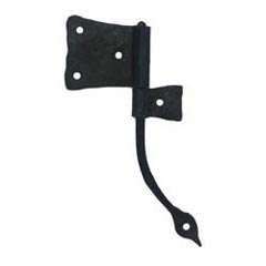 Hammered Hinges [102.05R-RT] Wrought Iron Cabinet Hinge - Original Flag - Right Mount w/ Rat Tail &amp; Support Flag - 1 3/4&quot; Flag