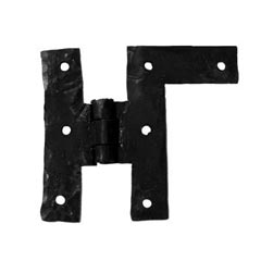 Hammered Hinges [104.03.L] Handmade Wrought Iron Cabinet H-L Hinge - Left - 3&quot; W x 3 1/2&quot; H