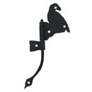 Hammered Hinges [111.35L-RT] Wrought Iron Cabinet Hinge - Bird Flag - Left Mount w/ Rat Tail & Support Flag - 2 1/8" Flag