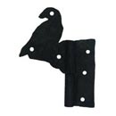 Hammered Hinges [111.35R-GF] Wrought Iron Cabinet Hinge - Bird Flag - Right Mount w/ Flush Mount Post - 2 1/8" Flag